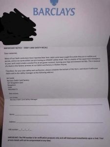 Fake Barclay's Scam